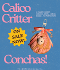 Pink Felt Concha Bag Charm with Surprise Calico Critter