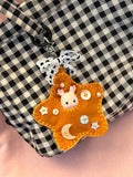 Mustard Yellow Felt Star Bag Charm with Surprise Calico Critter