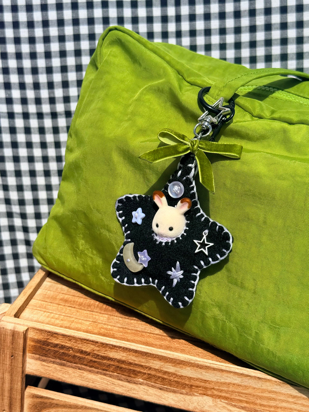 Black Felt Star Pouch with Surprise Figure