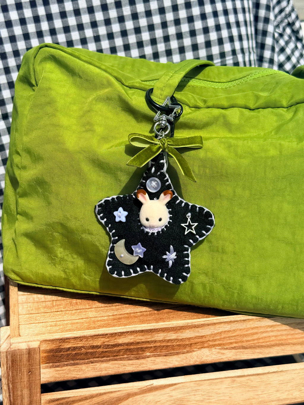 Black Felt Star Pouch with Surprise Figure