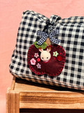 Red Felt Apple Pouch with Surprise Figure